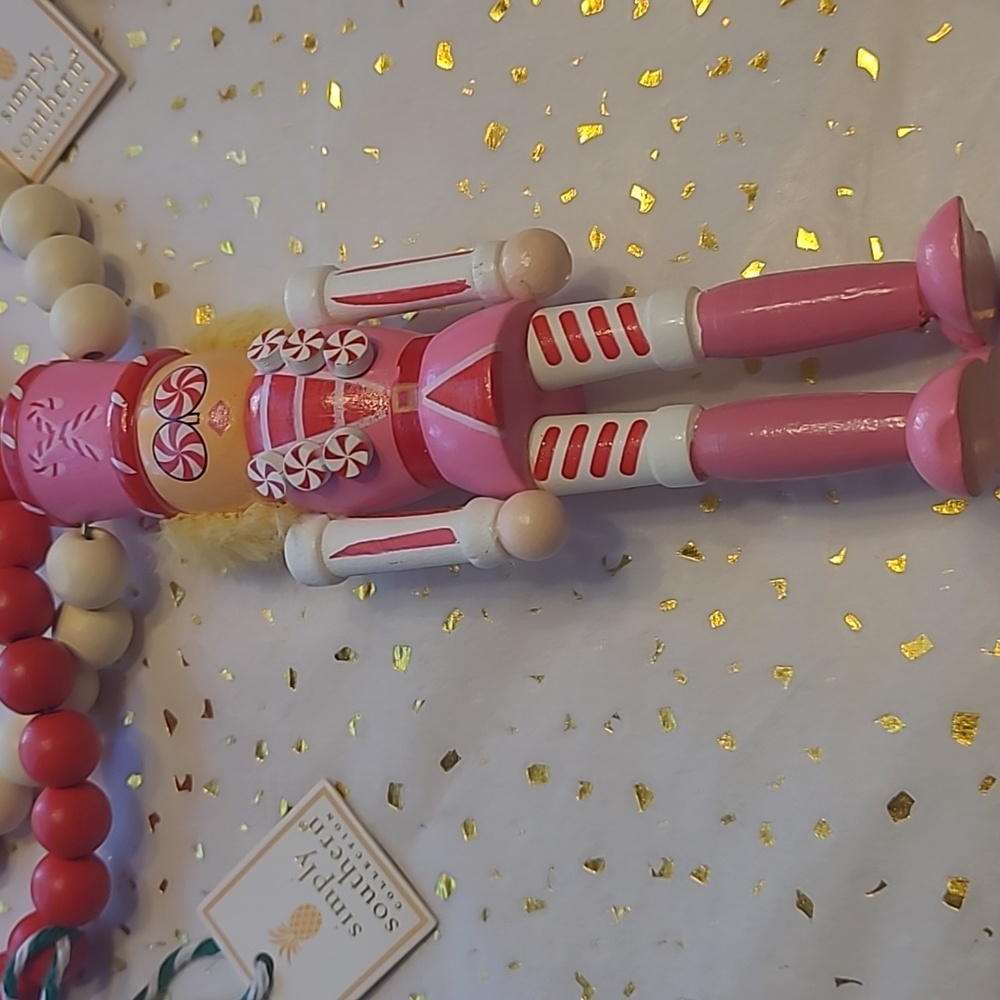 NWT Simply Southern Pink and Red Nutcracker and Santa Necklace Set - Picture 2 of 5